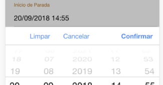 A imagem mostra um campo de data com um botão adicional de "Limpar"