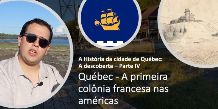 Imagem mostrando a bandeira de Québec, o Forte Cartier Roberval e o autor desse artigo, William